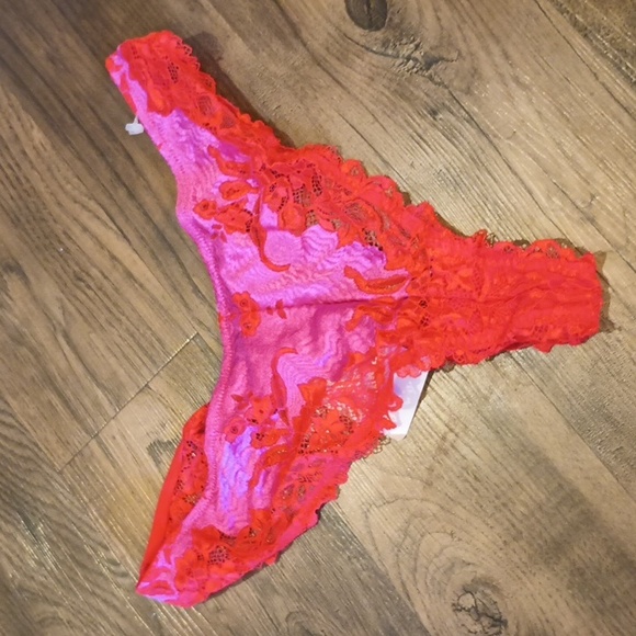 Savage X Fenty Other - Savage X Fenty Pink And Red Lace NWT Thong Panties A2